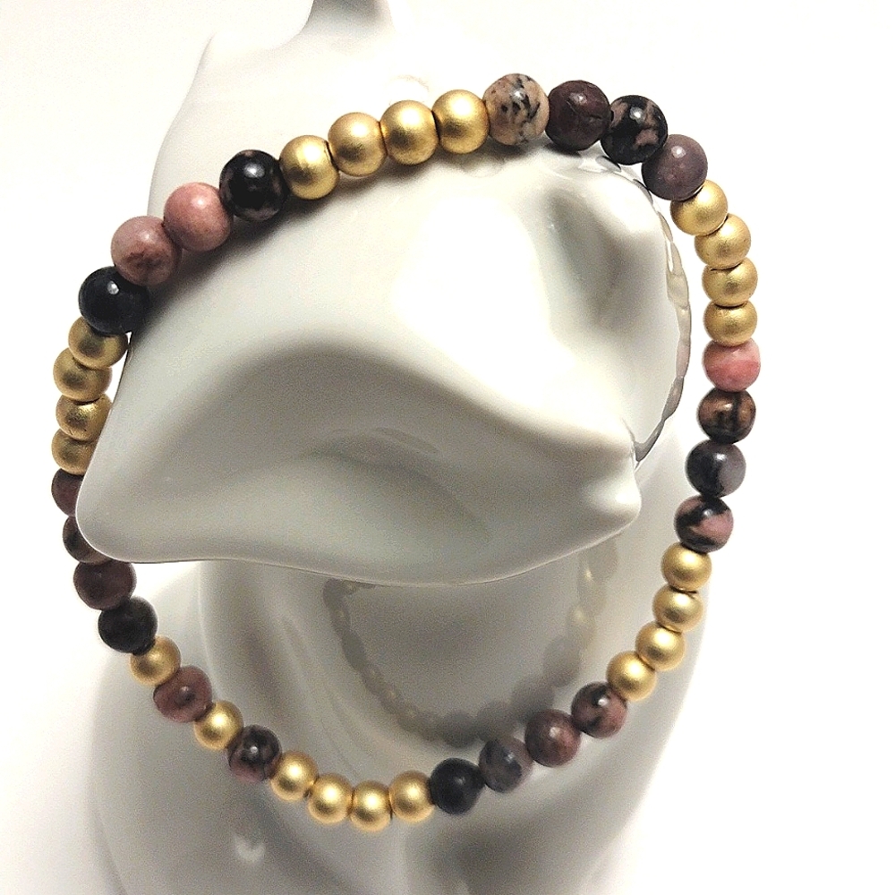 Holistic Bracelet. Rhodonite Stone